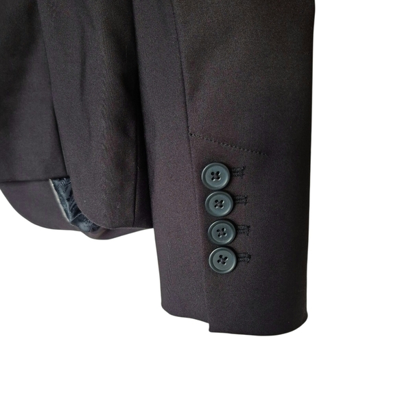 RW&CO Black Tailored Blazer Split Collar One Button Closure - Picture 6 of 9